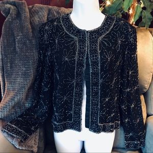 Vintage Cote d’ Azur Evening Beaded Silk Jacket